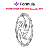 Formula Disc Brake Rotor, Monolithic 6-Bolt - 180mm or 203mm - Bikecomponents.ca