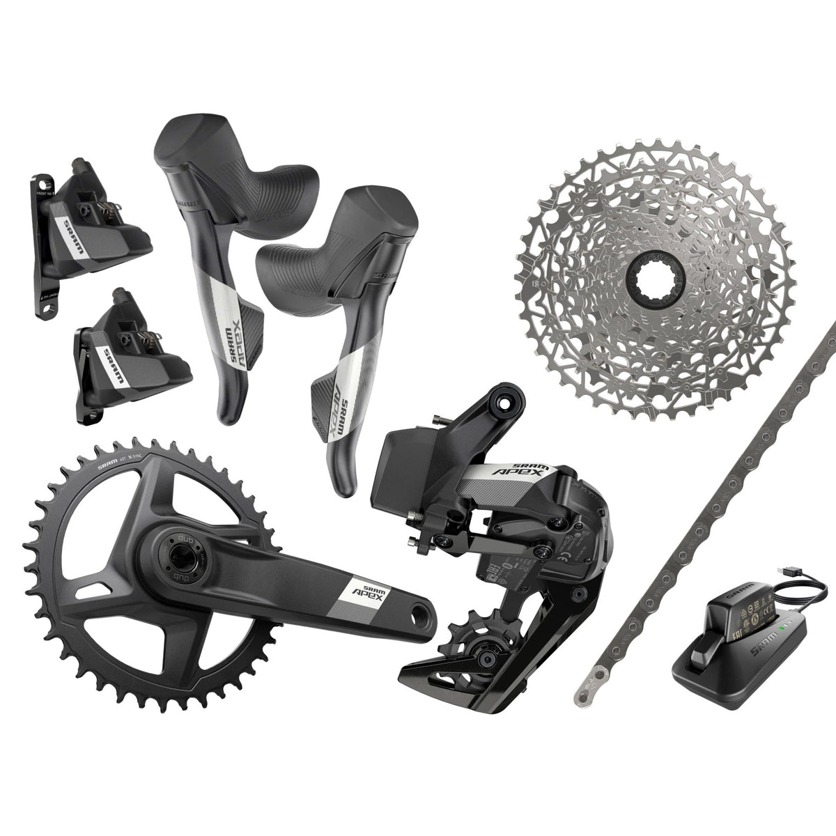 SRAM Apex XPLR クランクセット 170mm 40T 新車外し 超美品 スラム エイペックス APEX XPLR コンポセット シフトレバー 1
