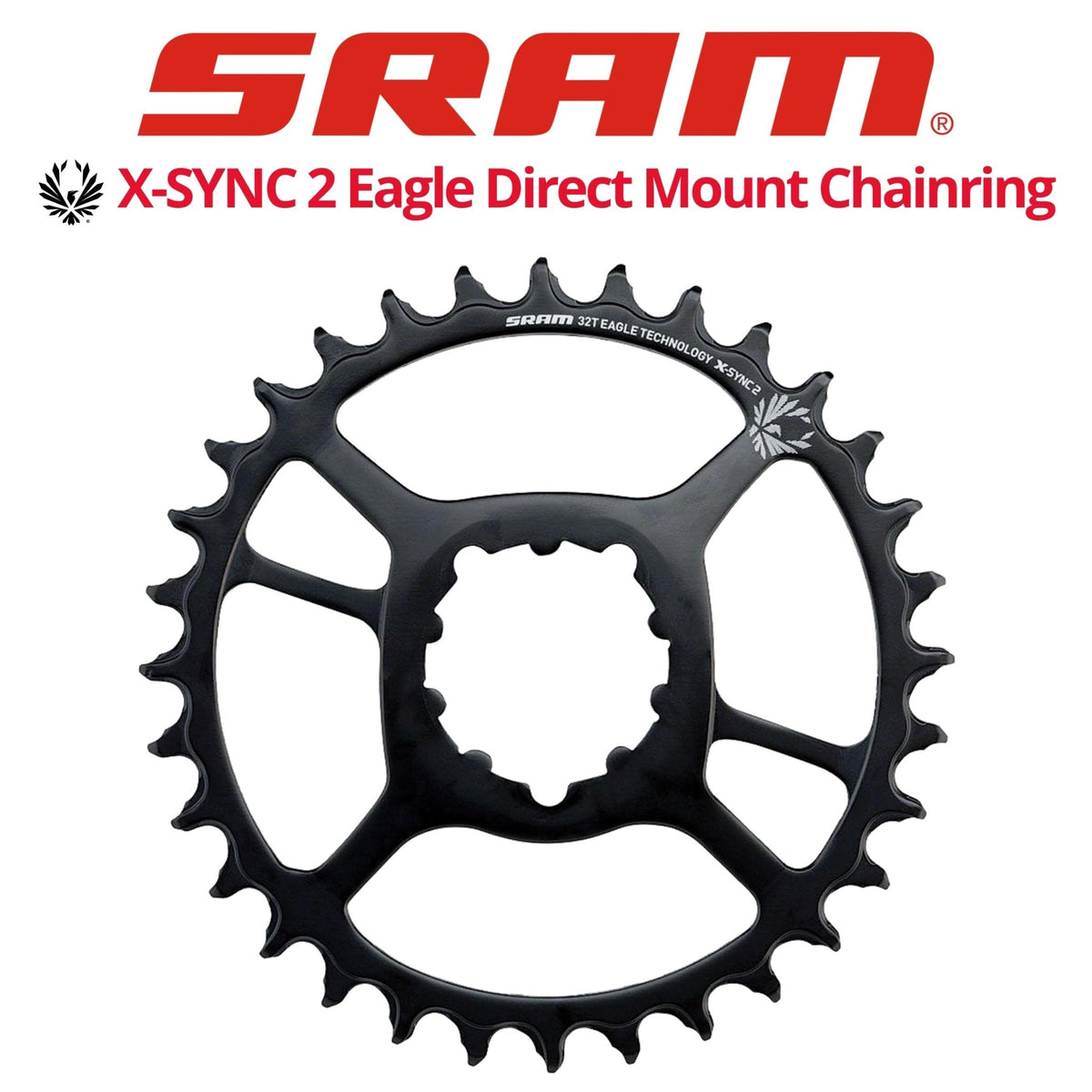 パーツ SRAM EAGLE X SYNK 12SPD CHAINRING 32T DM SRAM X-SYNC 2 Eagle Direct Mount Steel Chainring | Bikecomponents.ca