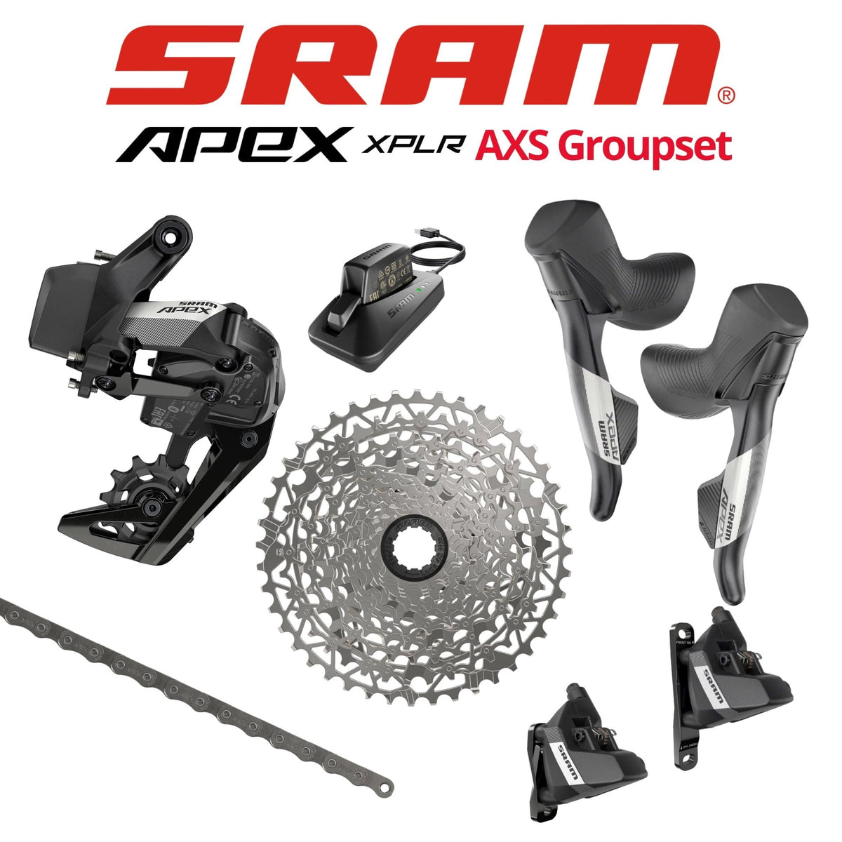 SRAM Apex XPLR AXS Groupset, 1x12, w/o crankset | Bikecomponents.ca
