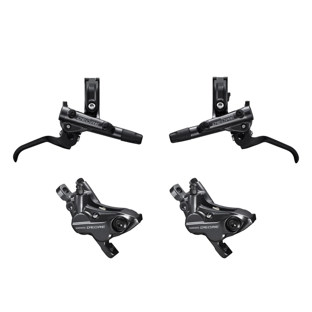 Shimano Deore BR-M6120 4-Piston Front & Rear Disc Brake Set