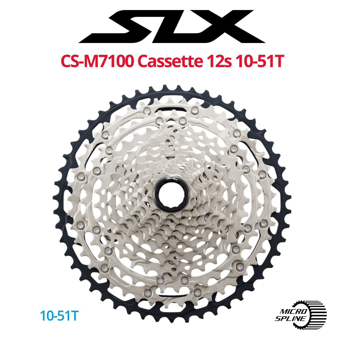 Shimano SLX CS-M7100 12s Cassette, MICRO SPLINE