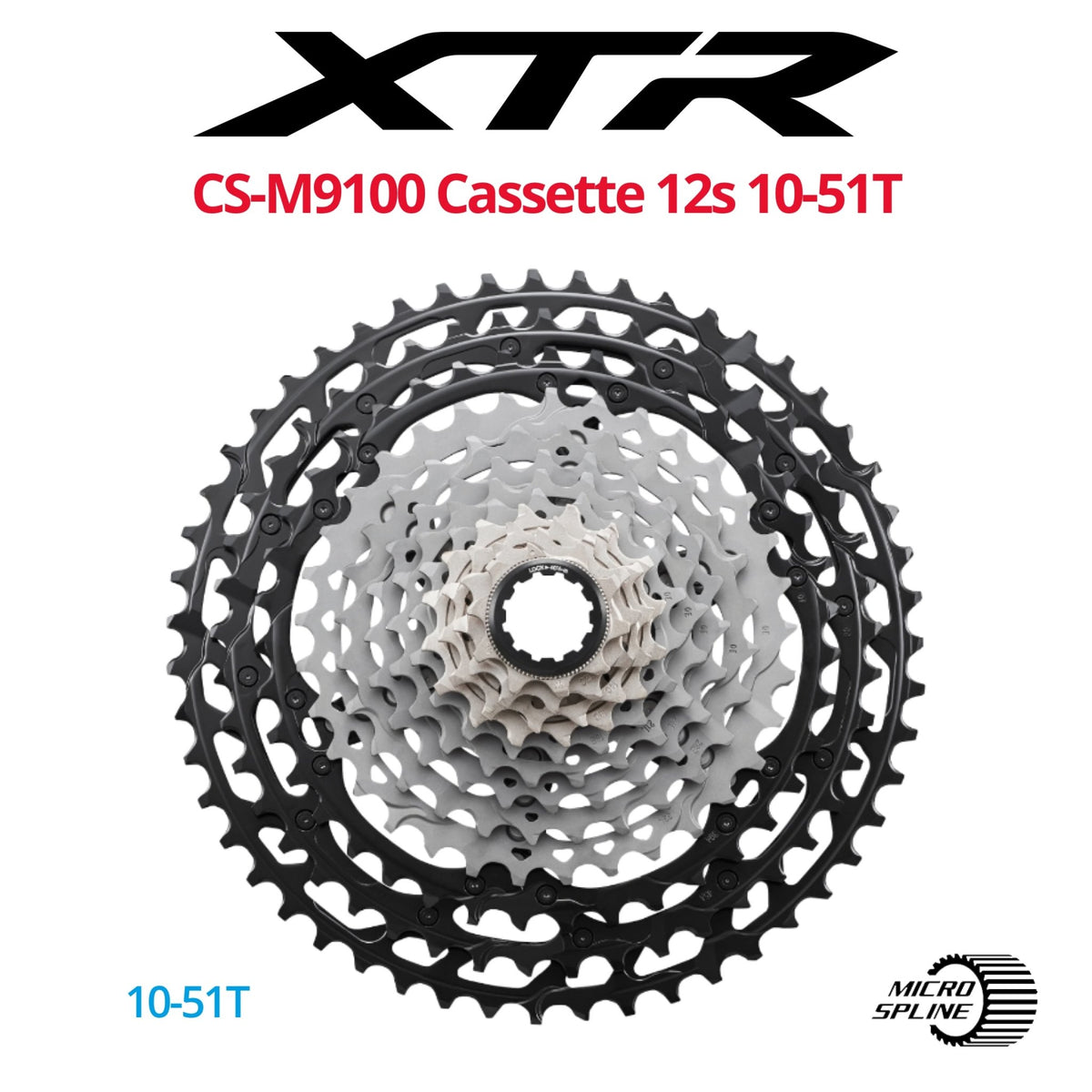 Shimano XTR CS-M9100 12s Cassette, MICRO SPLINE