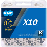 KMC X10 10-speed Chain - Silver/Black - Bikecomponents.ca