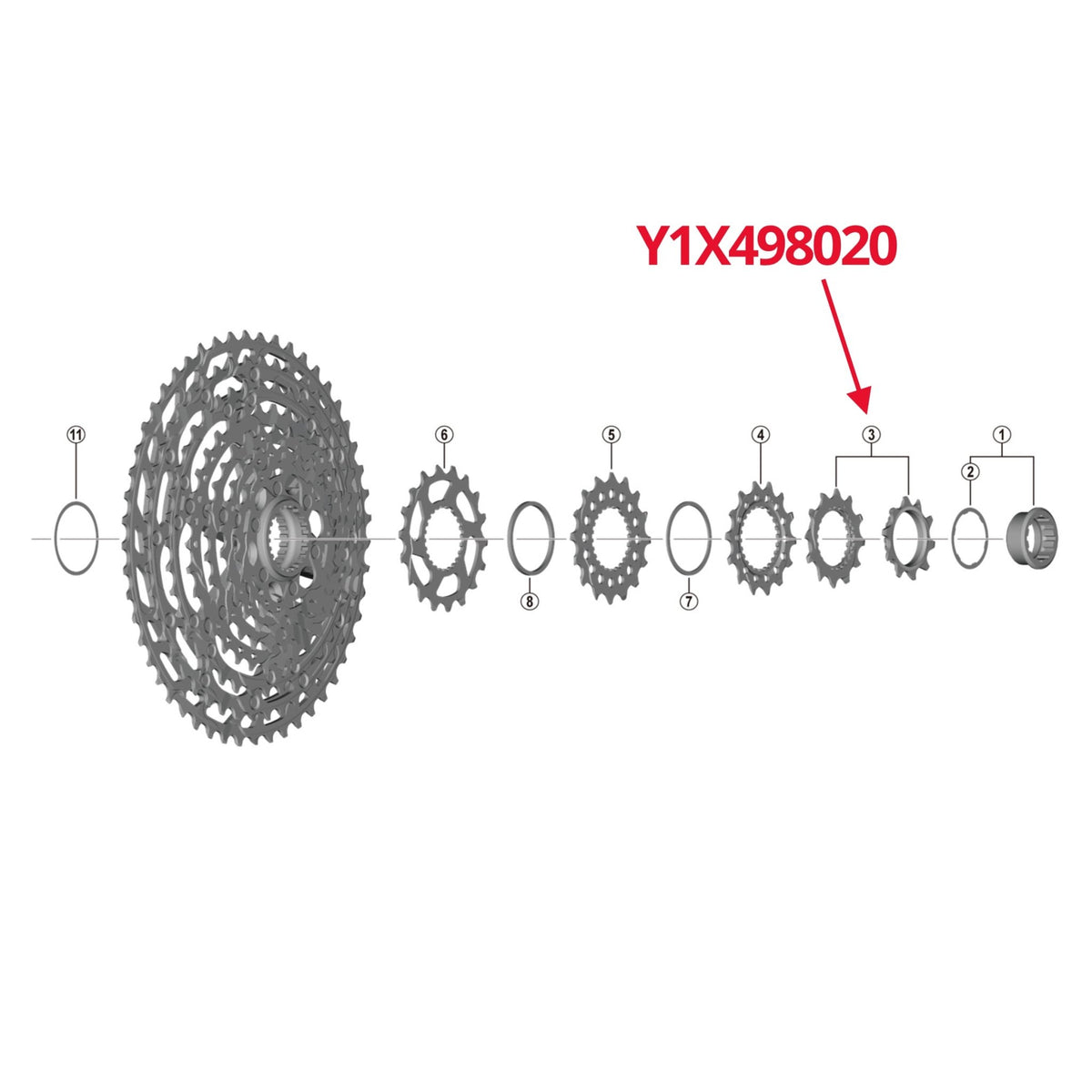 Cassette Sprockets 10+12T (Y1X498020) | Bikecomponents.ca