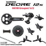Shimano Deore 12s M6100 Groupset, 1x12, w/ crankset & brakes-  HG 9/10/11s Freehub Compatible