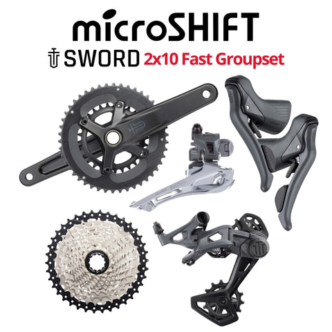 microSHIFT SWORD Fast Groupset, 2x10, with Crankset