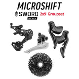 microSHIFT SWORD Black Groupset, 2x9, w/o crankset