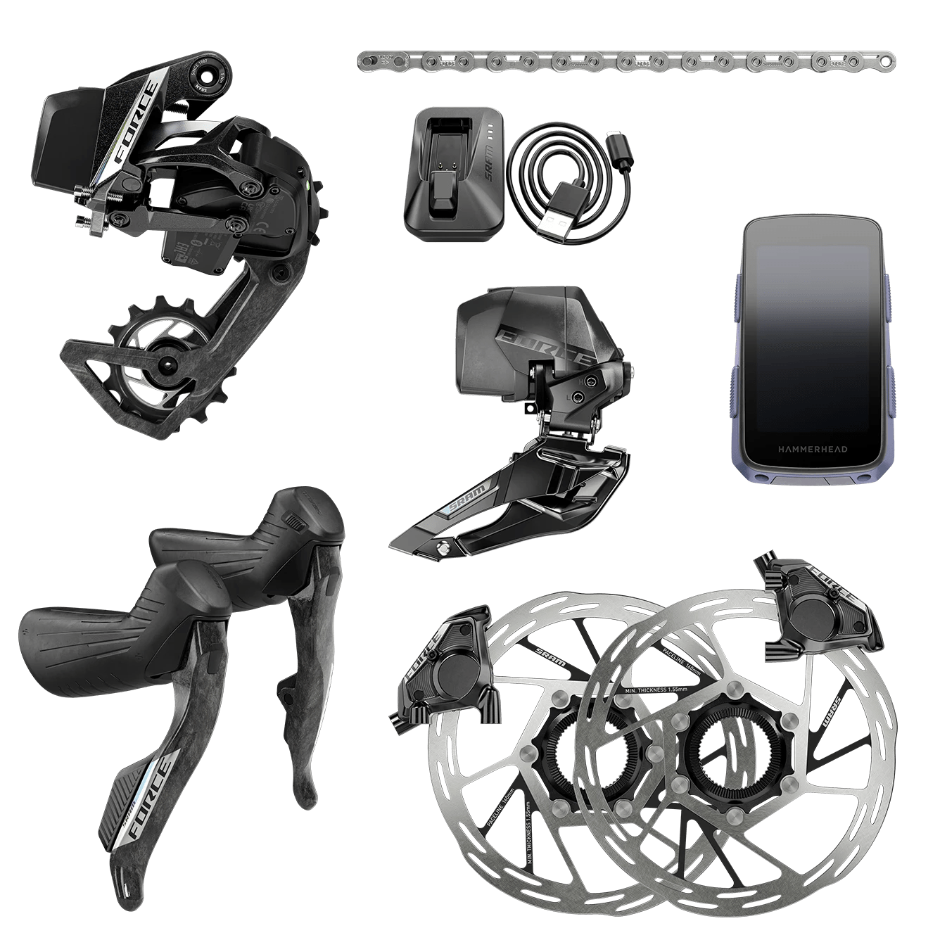 SRAM Force AXS Groupset, 2x12, with Hammerhead Karoo