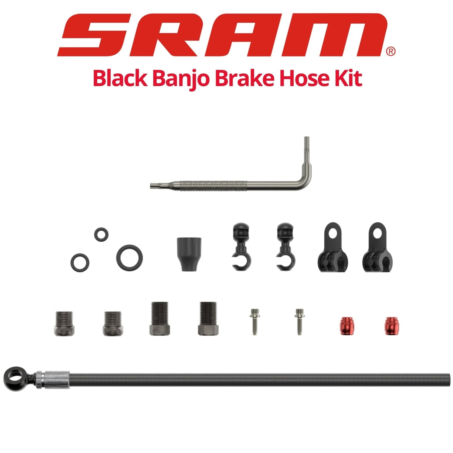 【SRAM】Hydraulic Hose Kit ブラック・バンジョータイプ SRAM Hydraulic Brake Hose Kit - Black Banjo | Bikecomponents.ca