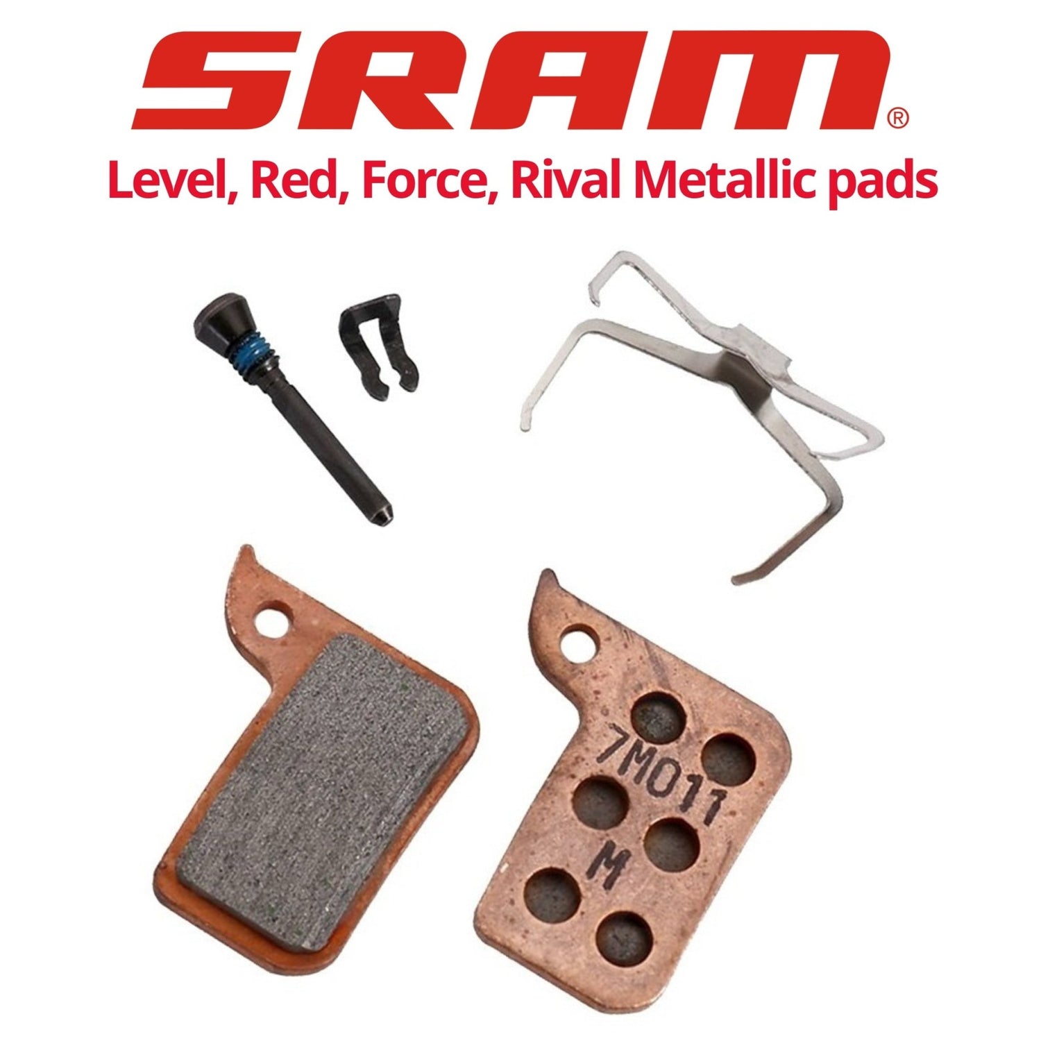 SRAM Level, Red eTap, Red, Force, Rival 22, 2-Piston Metallic pads