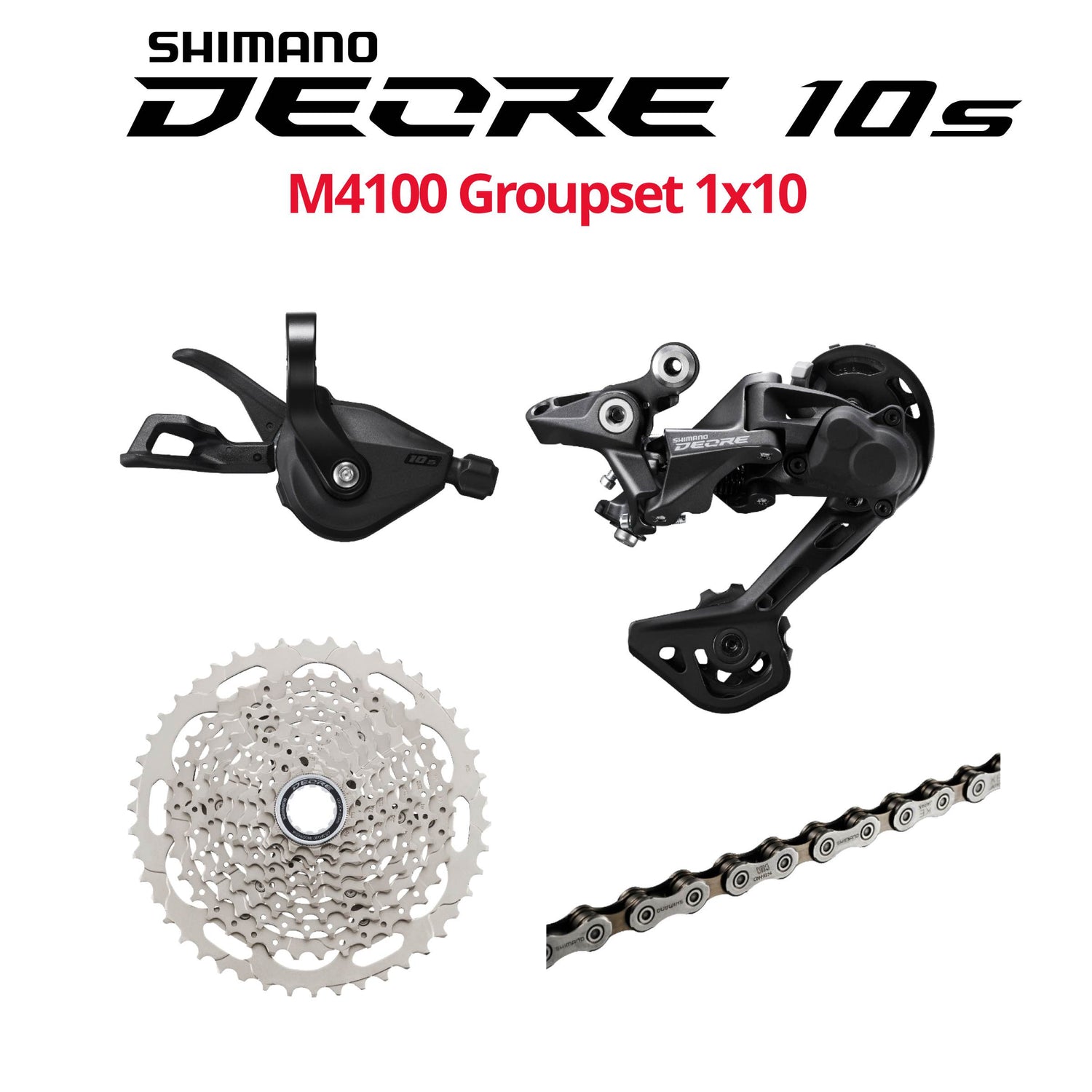 Shimano Deore 10s M4100 Groupset 1x10 W O crankset