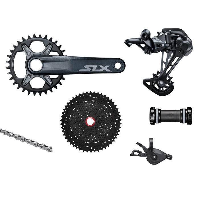 Shimano SLX M7100 Groupset, 1x12, w/ crankset - HG 9/10/11s Freehub Compatible - Bikecomponents.ca
