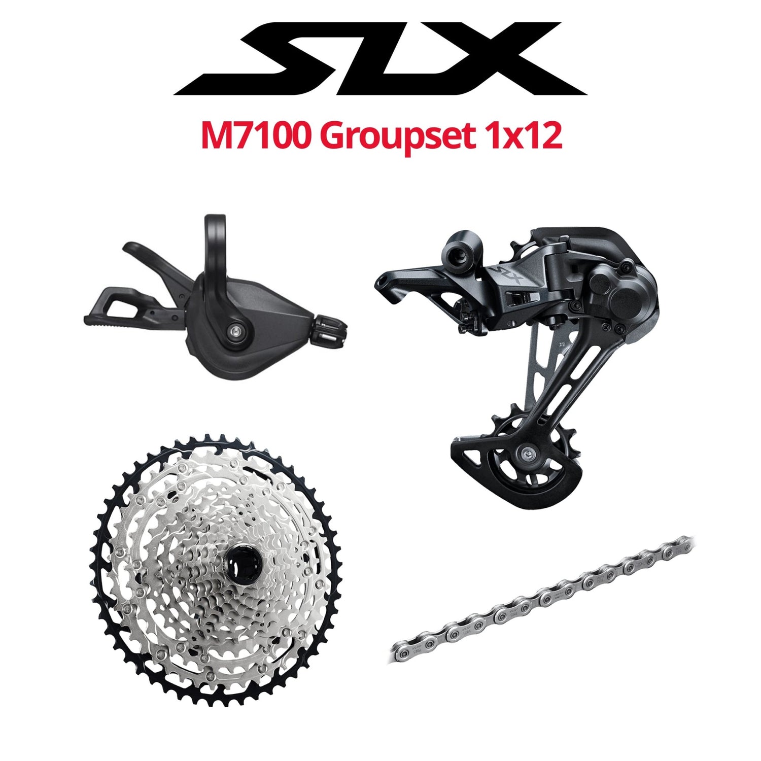 Shimano SLX M7100 Groupset, 1x12, w/o crankset