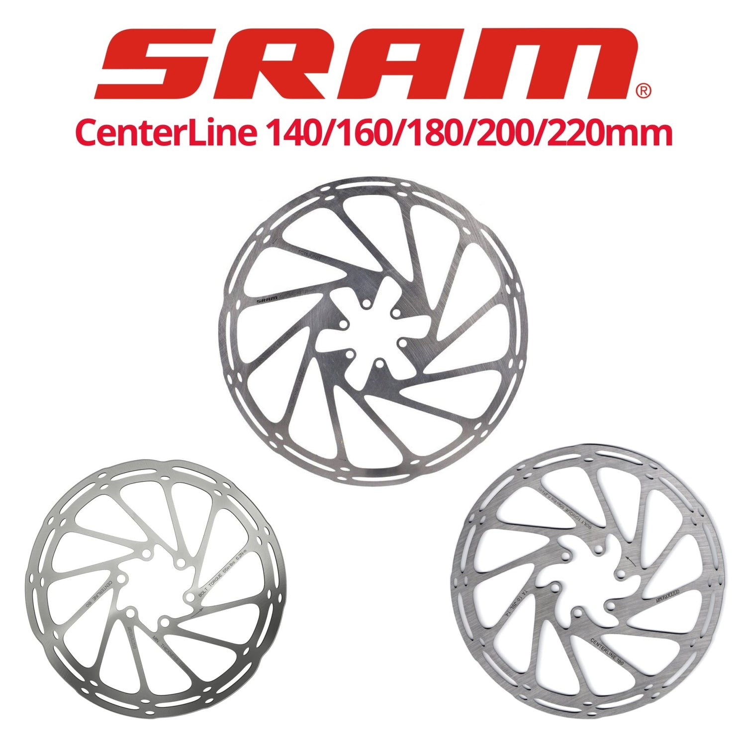 SRAM CenterLine Rotor - 140mm, 160mm, 180mm, 200mm or 220mm