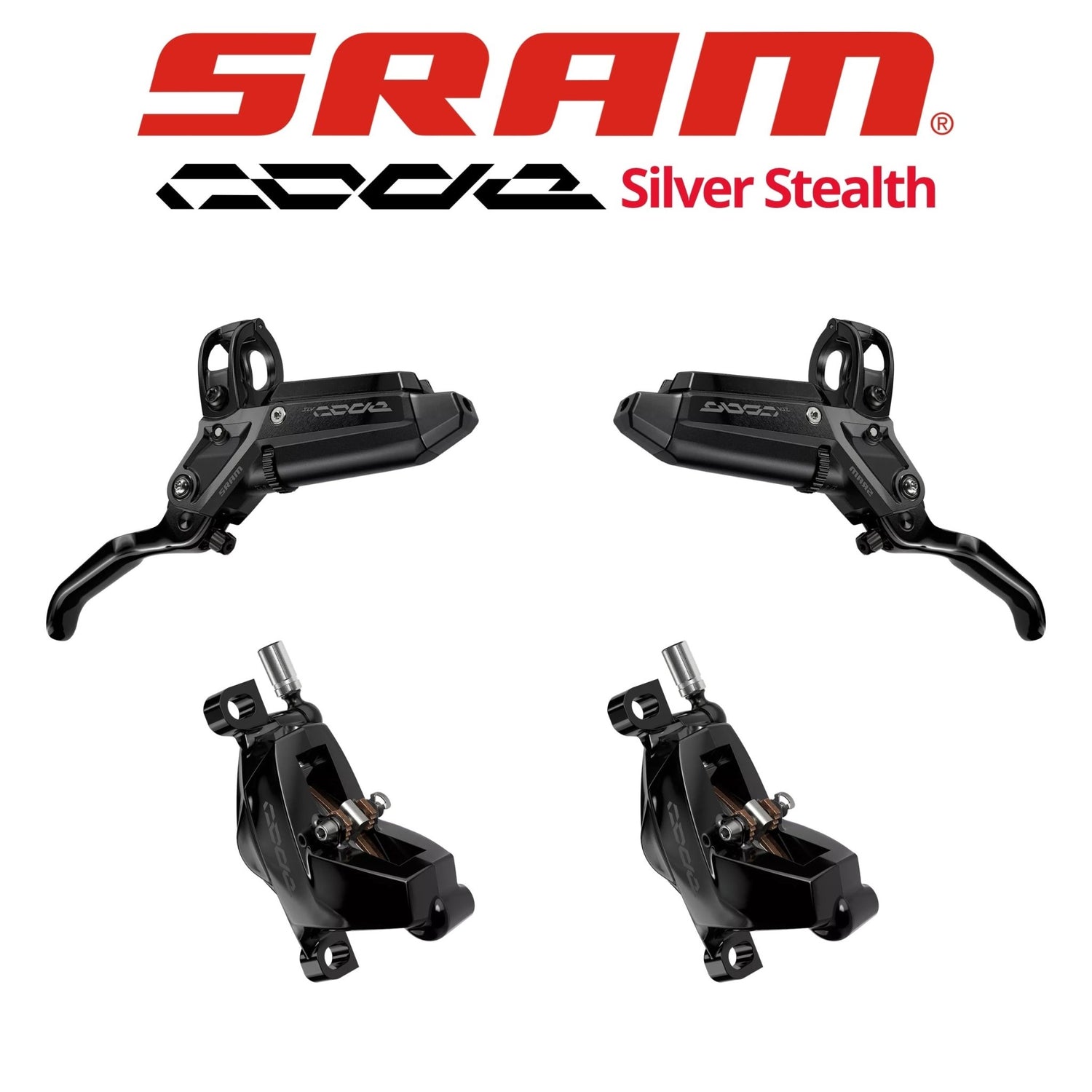 SRAM code silver stealth ブラックブレーキレバーセット SRAM Code Silver Stealth Disc Brake Set – Thunder Mountain Bikes