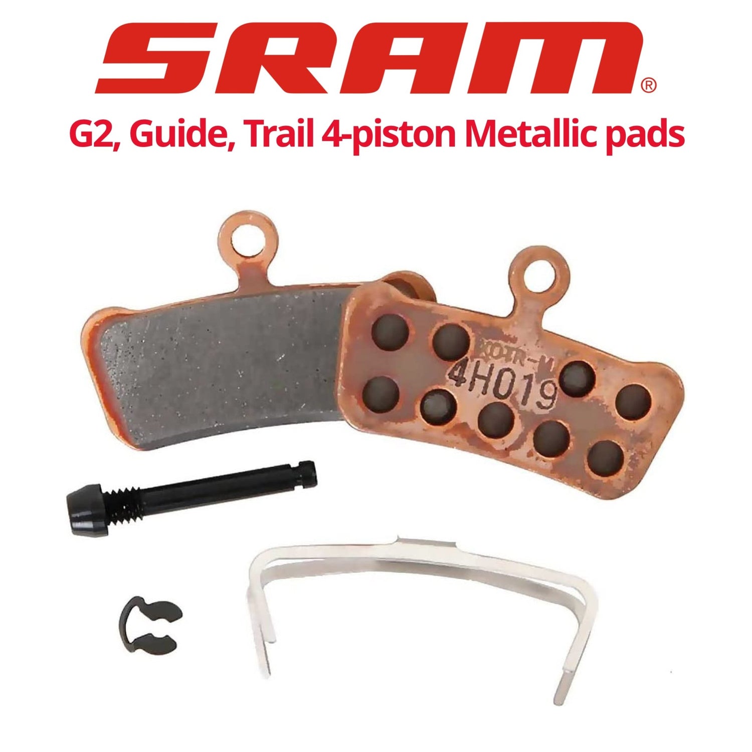 SRAM Level Stealth, G2, Guide Trail 4-Piston Metallic pads