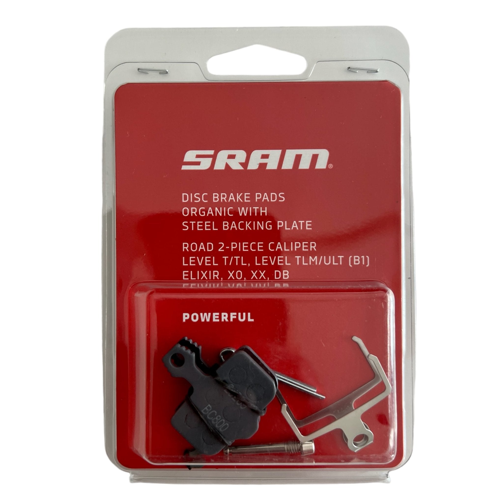 SRAM Level Stealth 2P, Level, Red/Force/Rival AXS, Elixir 2-Piston Organic  pads (00.5315.035.031) - 1 set (2 pads)