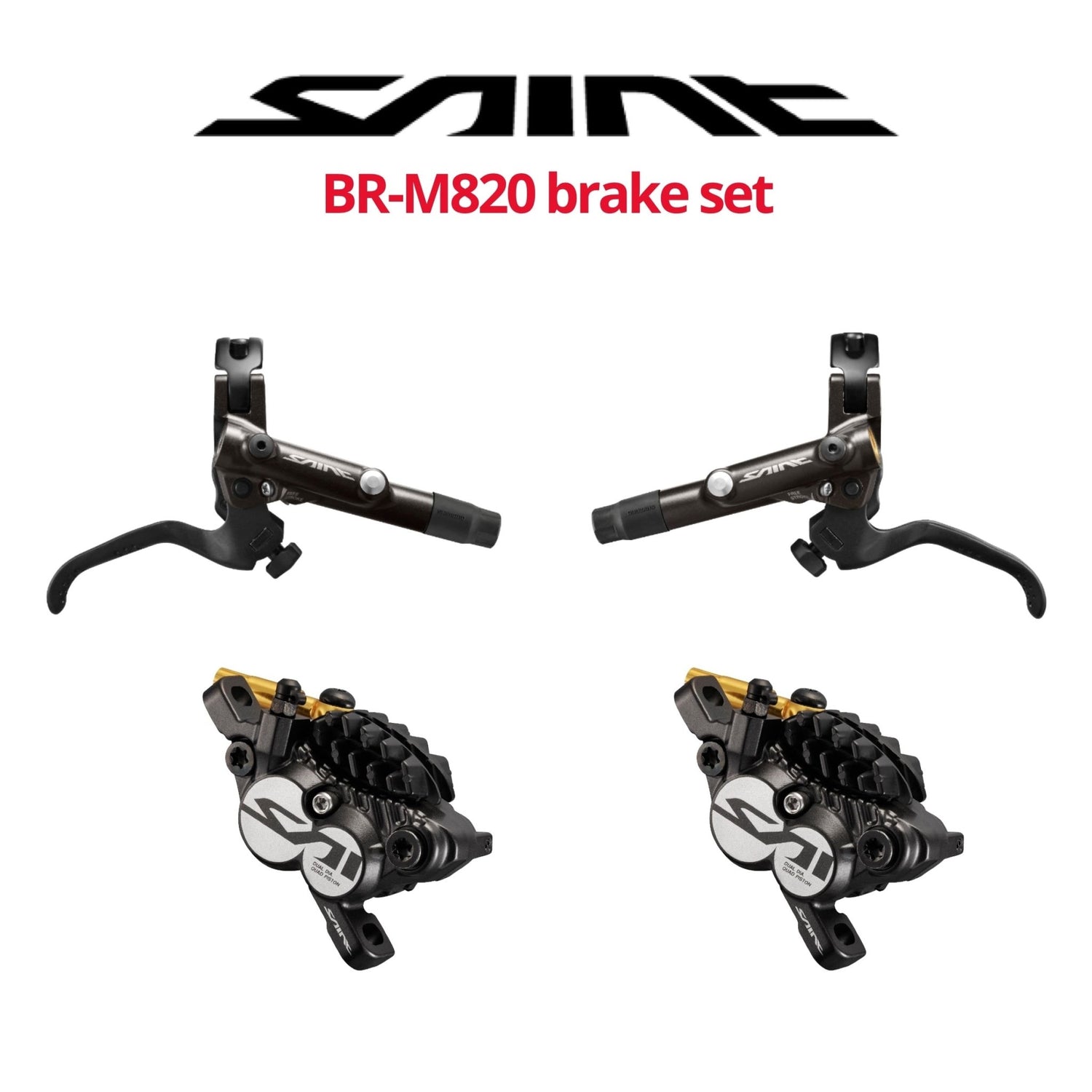 Shimano Saint BR M820 4 Piston Disc Brake Set front rear Bikecomponents