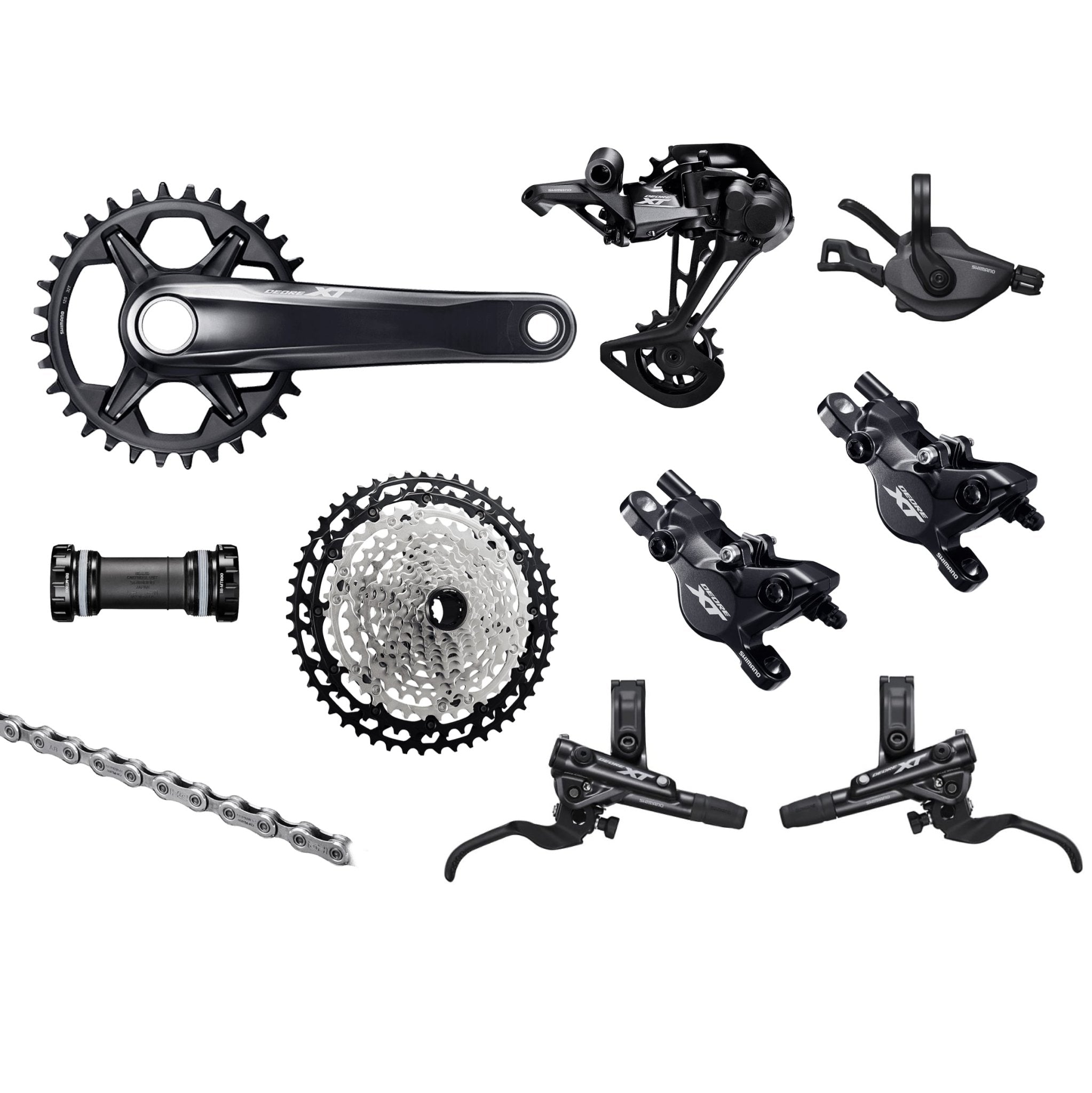 Shimano Deore XT M8100 Groupset, 1x12, with crankset & 2-piston