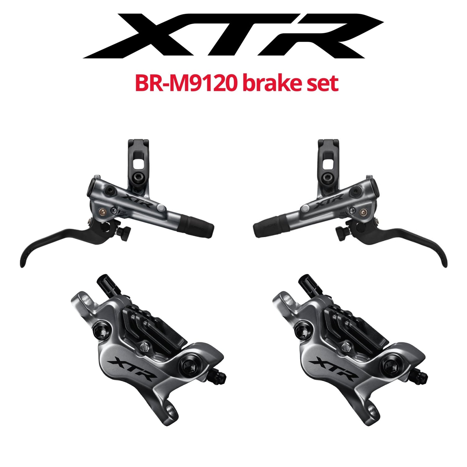 Shimano XTR BR-M9120 4-Piston Disc Brake Set, front & rear