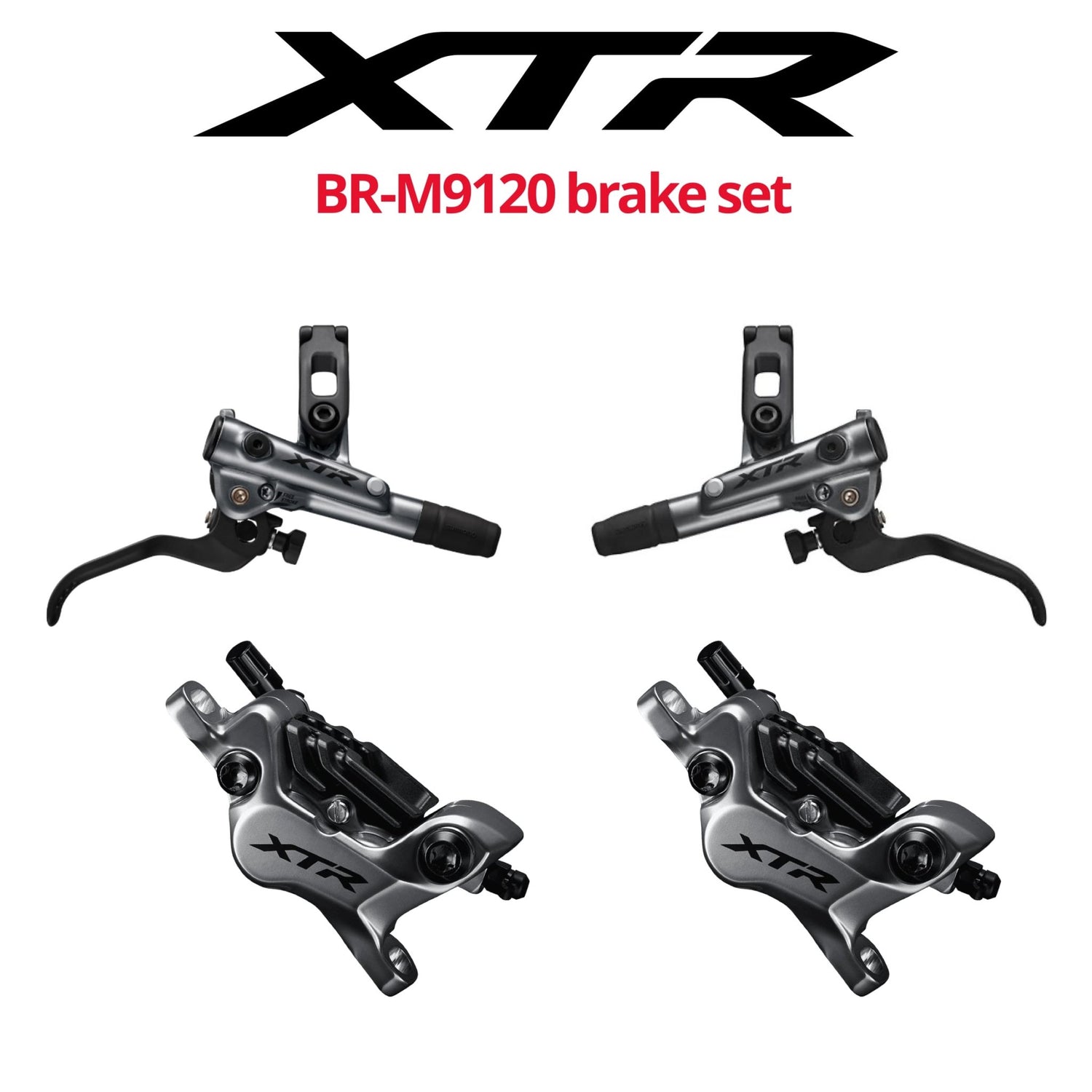 Shimano XTR BR-M9120 4-Piston Disc Brake Set, front rear